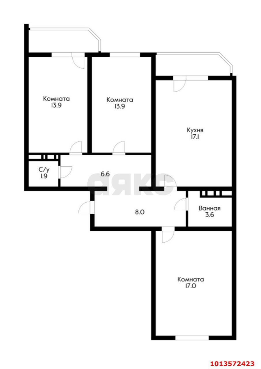 Фото №15: 3-комнатная квартира 90 м² - Краснодар, Московский, ул. имени Николая Семеновича Котлярова, 22