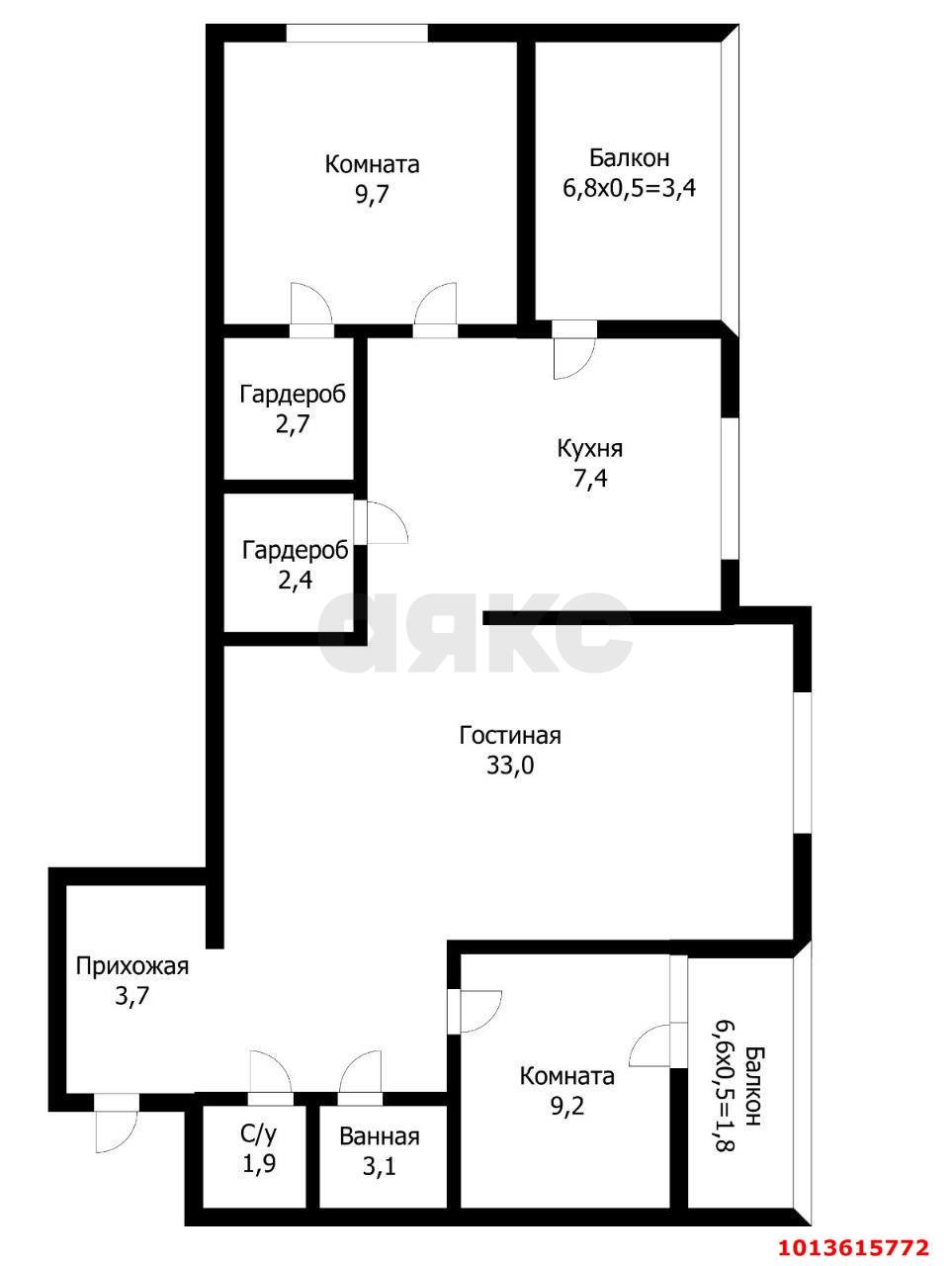 Фото №6: 3-комнатная квартира 72 м² - Краснодар, жилой комплекс Титаны, б-р Адмирала Пустошкина, 11/1