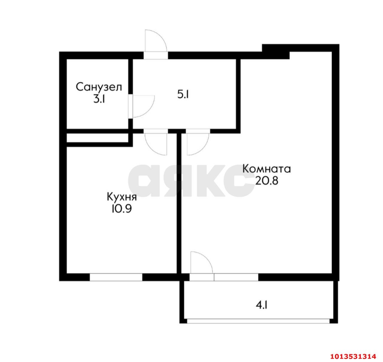 Фото №14: 1-комнатная квартира 39 м² - Краснодар, Отделение № 1 совхоза Солнечный, ул. Ковалёва, 5