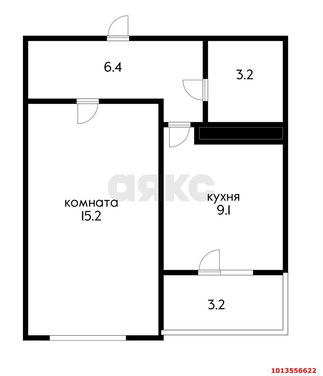 Фото №9: 1-комнатная квартира 33 м² - Краснодар, имени Петра Метальникова, ул. Петра Метальникова, 13