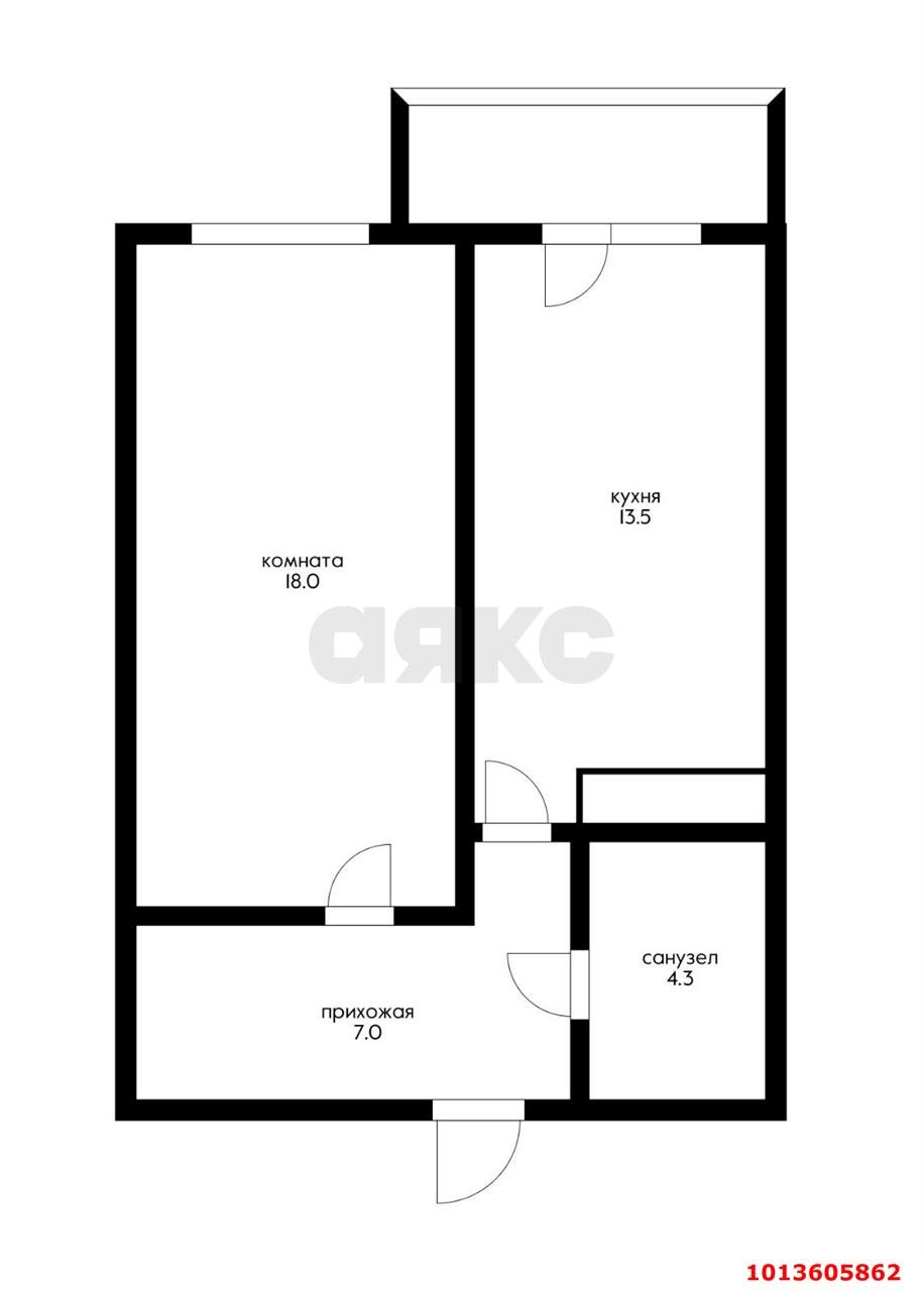 Фото №9: 1-комнатная квартира 46 м² - Краснодар, жилой комплекс Солнечный Парк, ул. имени Симиренко, 37к1