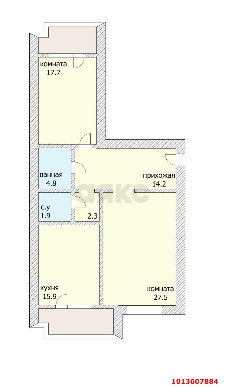 Фото №8: 2-комнатная квартира 84 м² - Краснодар, Черёмушки, ул. Селезнёва, 88/1