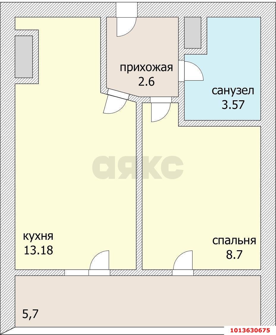 Фото №5: 1-комнатная квартира 28 м² - Краснодар, имени Петра Метальникова, ул. Петра Метальникова, 40