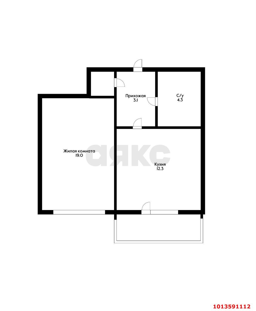 Фото №6: 1-комнатная квартира 42 м² - Краснодар, Панорама, ул. Восточно-Кругликовская, 28/3