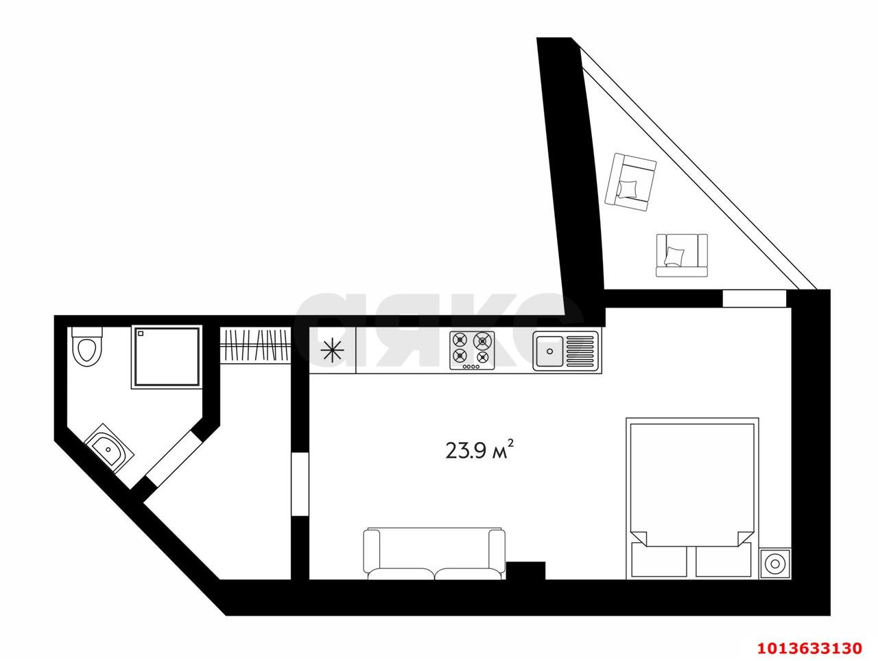 Фото №14: Студия 26 м² - Агой, гостиничный комплекс Радуга, 