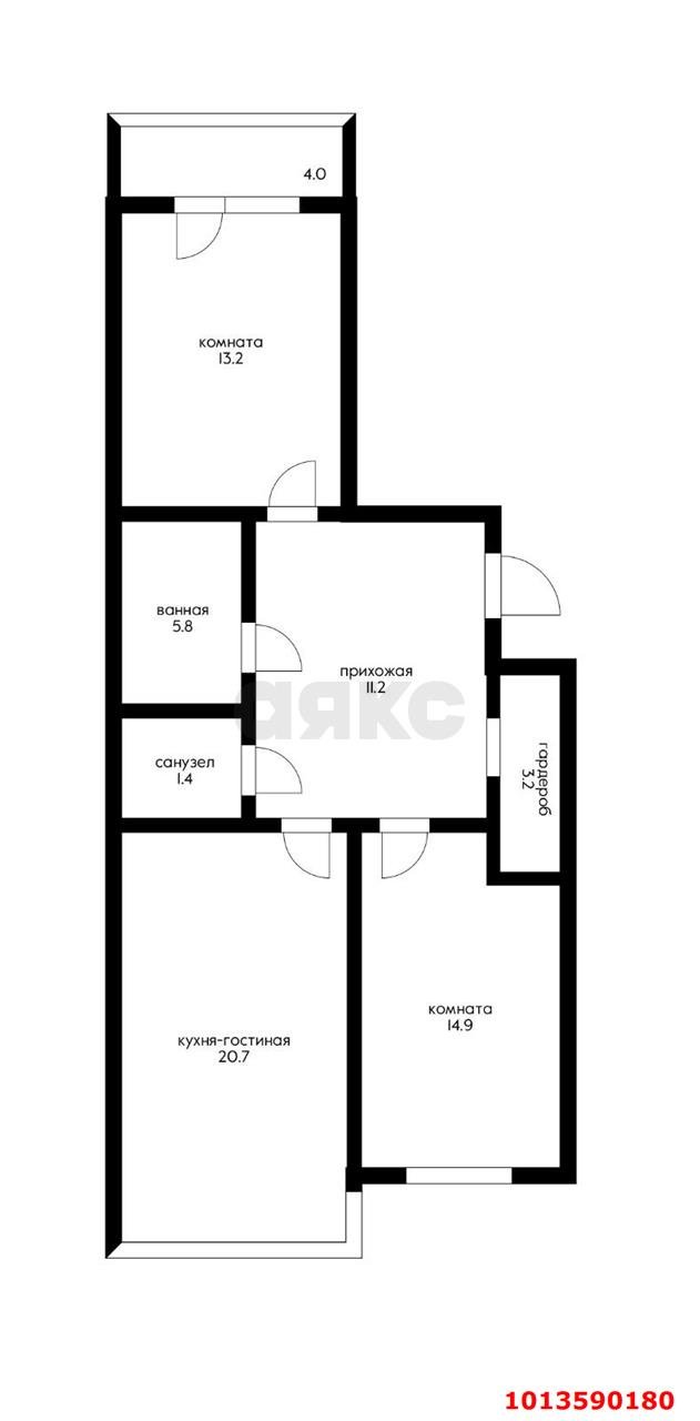 Фото №17: 2-комнатная квартира 74 м² - Краснодар, жилой комплекс Дуэт, ул. Душистая, 77к1