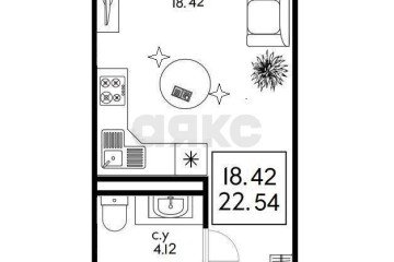 Фото №2: Студия 22 м² - Краснодар, мкр. Черёмушки, ул. Обрывная, 132/1