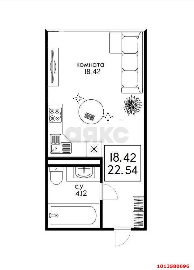 Фото №2: Студия 22 м² - Краснодар, Черёмушки, ул. Обрывная, 132/1