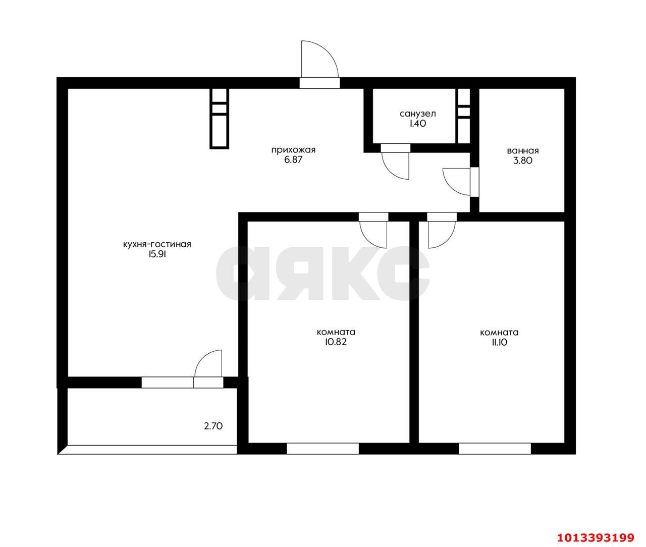 Фото №13: 2-комнатная квартира 51 м² - Краснодар, жилой комплекс Новые Сезоны, ул. Скандинавская, 1к5