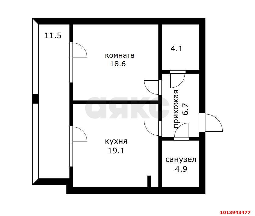 Фото №13: 1-комнатная квартира 53 м² - Майкоп, квартал Черёмушки, ул. Пионерская, 530