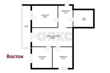 Фото №4: 3-комнатная квартира 61 м² - Новая Адыгея, мкр. жилой комплекс Виноград 2, ул. Бжегокайская, 25/1к1