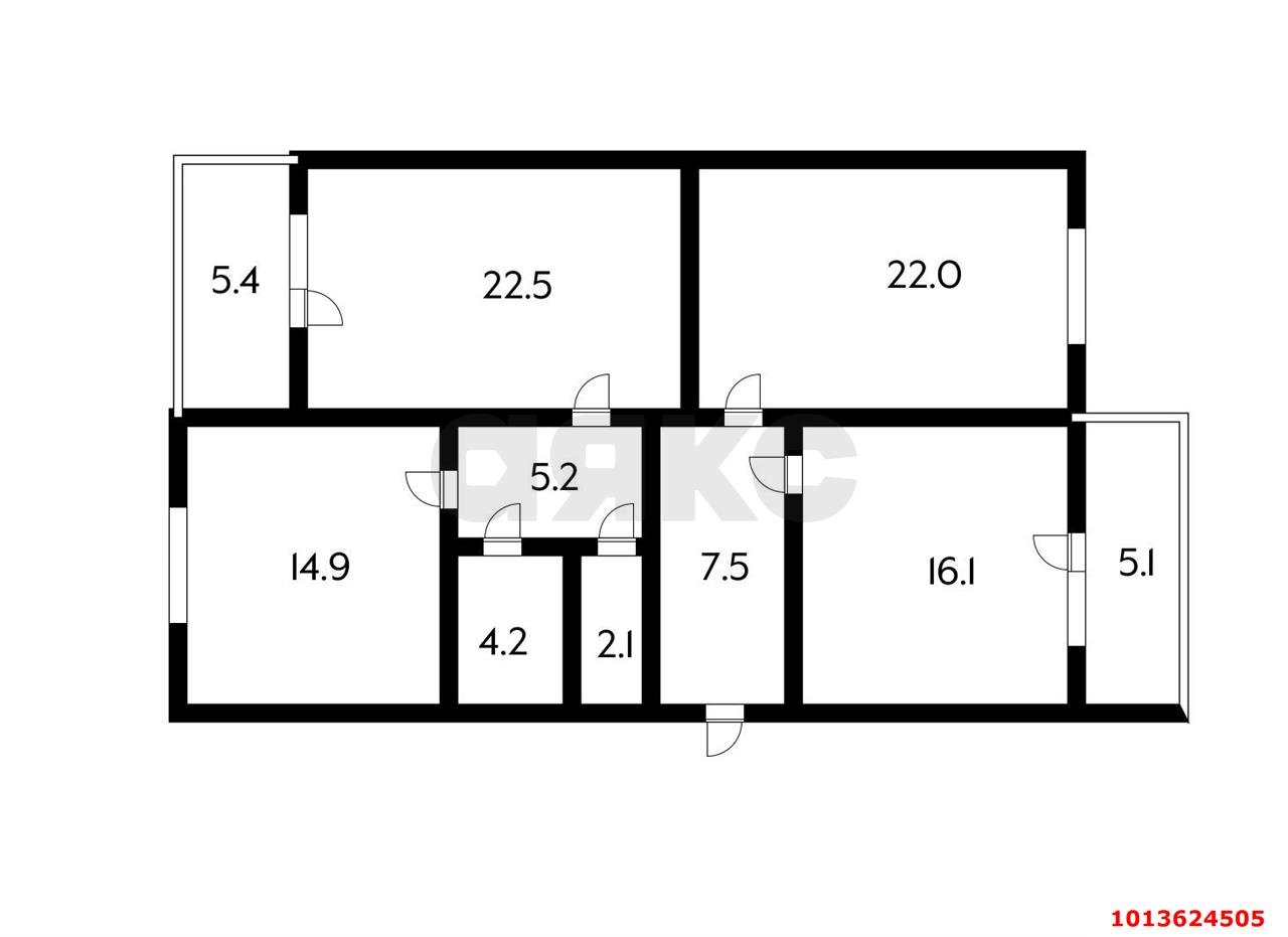 Фото №1: 3-комнатная квартира 95 м² - Краснодар, Центральный, ул. Базовская, 175