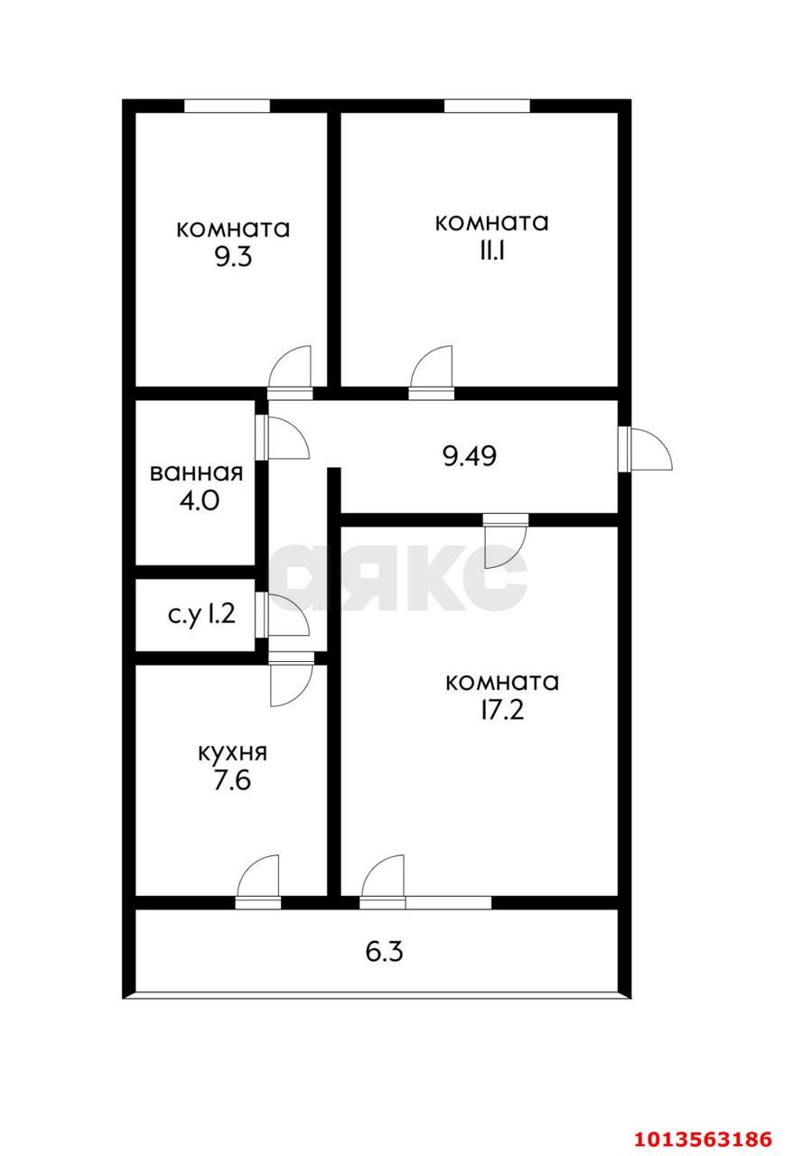 Фото №12: 3-комнатная квартира 64 м² - Яблоновский, ул. Дорожная, 61