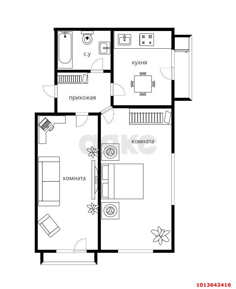 Фото №7: 2-комнатная квартира 55 м² - Краснодар, Музыкальный, ул. имени С.С. Прокофьева, 9