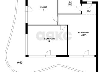 Фото №2: 2-комнатная квартира 58 м² - Ольгинка, мкр. 3-й, 21