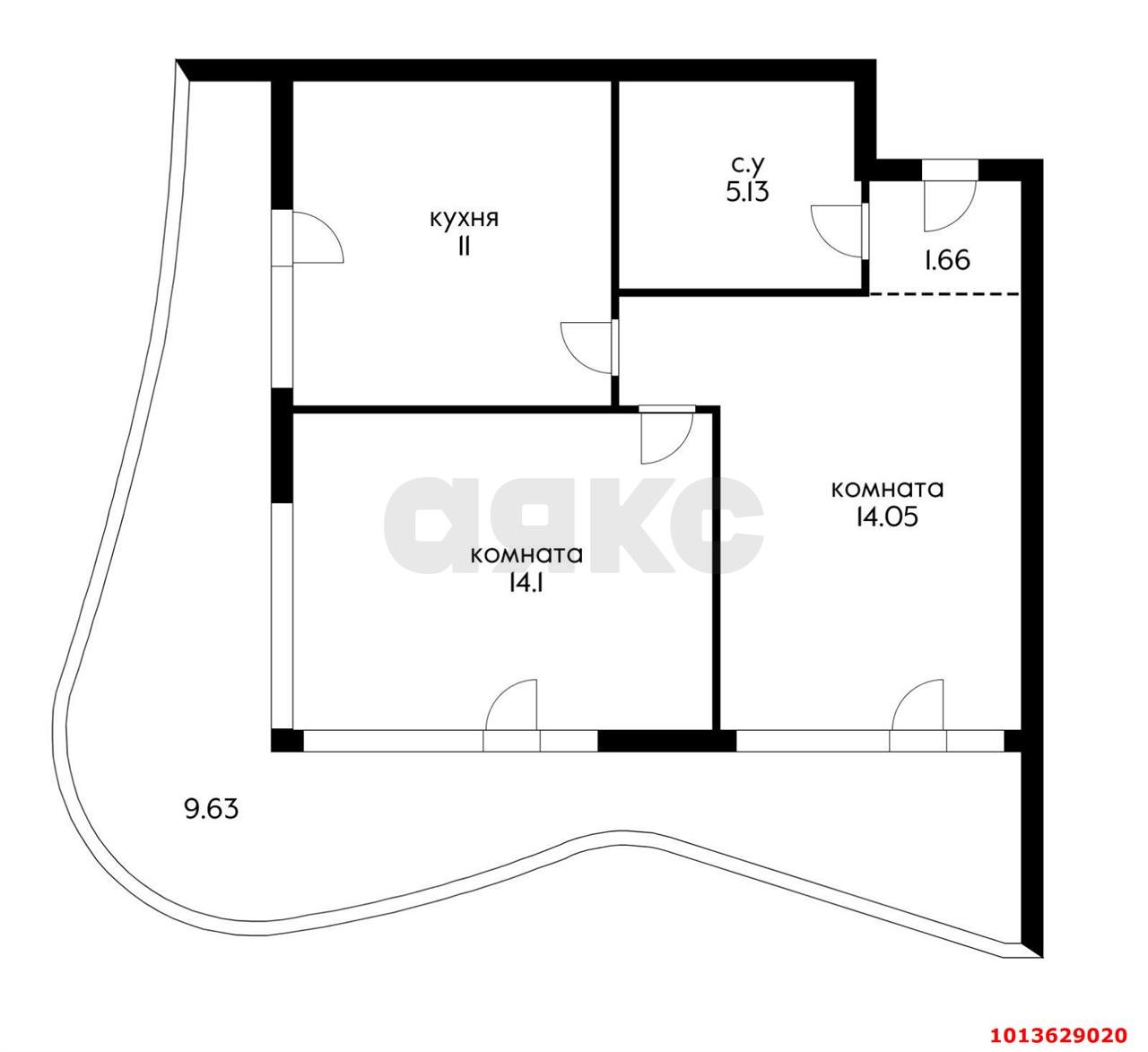 Фото №2: 2-комнатная квартира 58 м² - Ольгинка, 3-й, 21