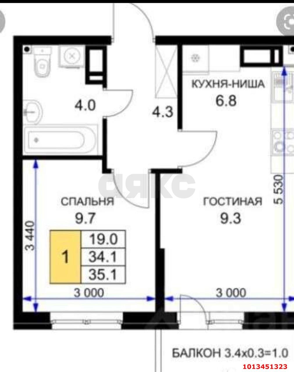 Фото №7: 1-комнатная квартира 36 м² - Краснодар, жилой комплекс Ракурс, ул. имени Героя Ростовского, 8