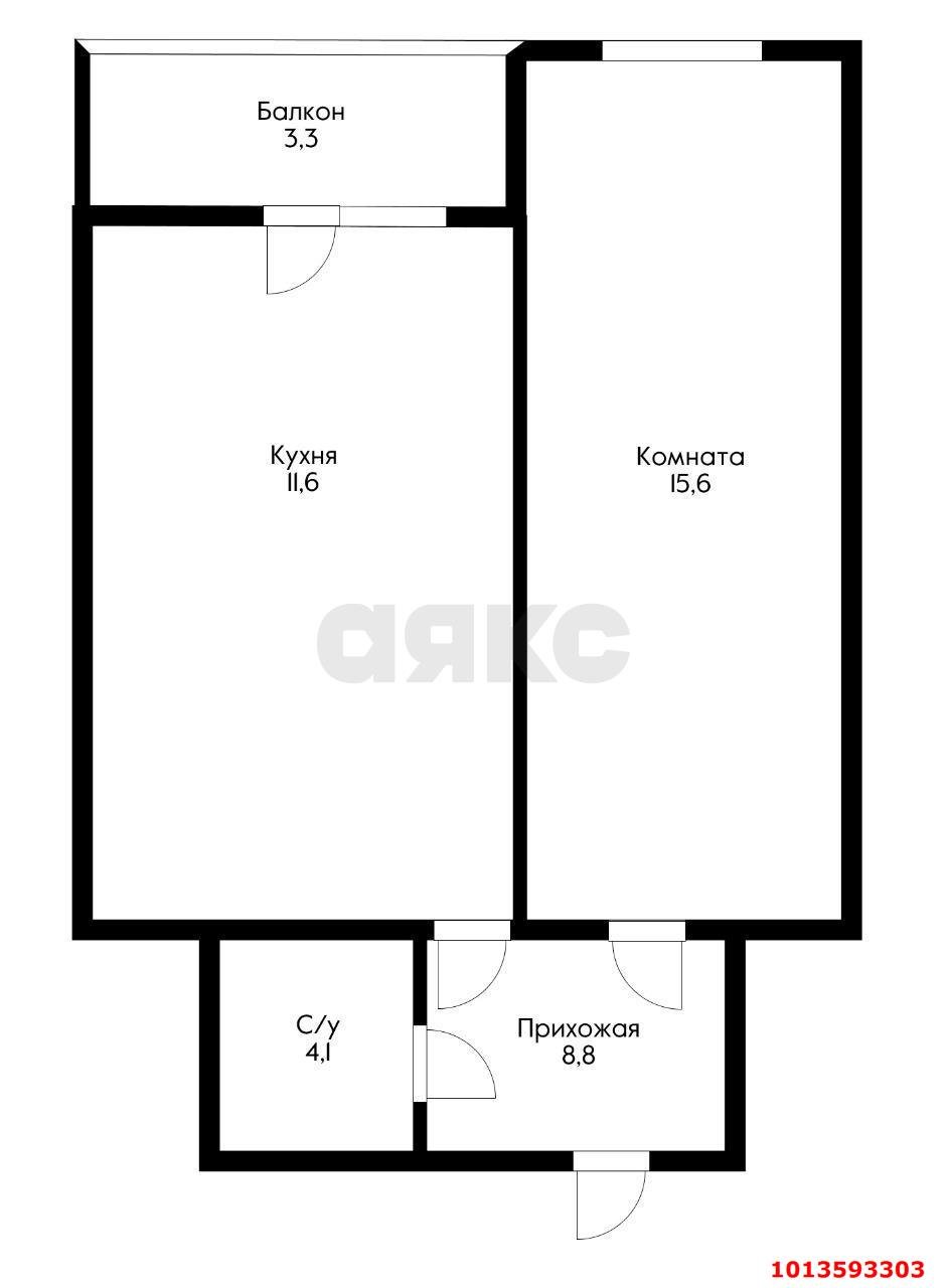 Фото №2: 1-комнатная квартира 44 м² - Краснодар, жилой комплекс Керченский, ул. им. Героя Сарабеева В.И., 5к3