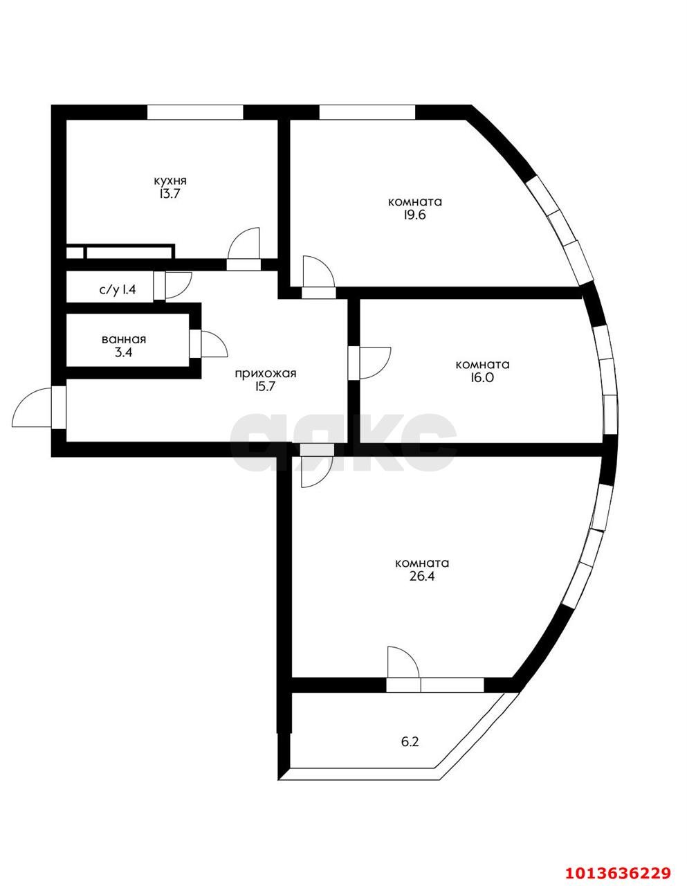 Фото №12: 3-комнатная квартира 96 м² - Краснодар, жилой комплекс Аквамарин, ул. Уральская, 75к2