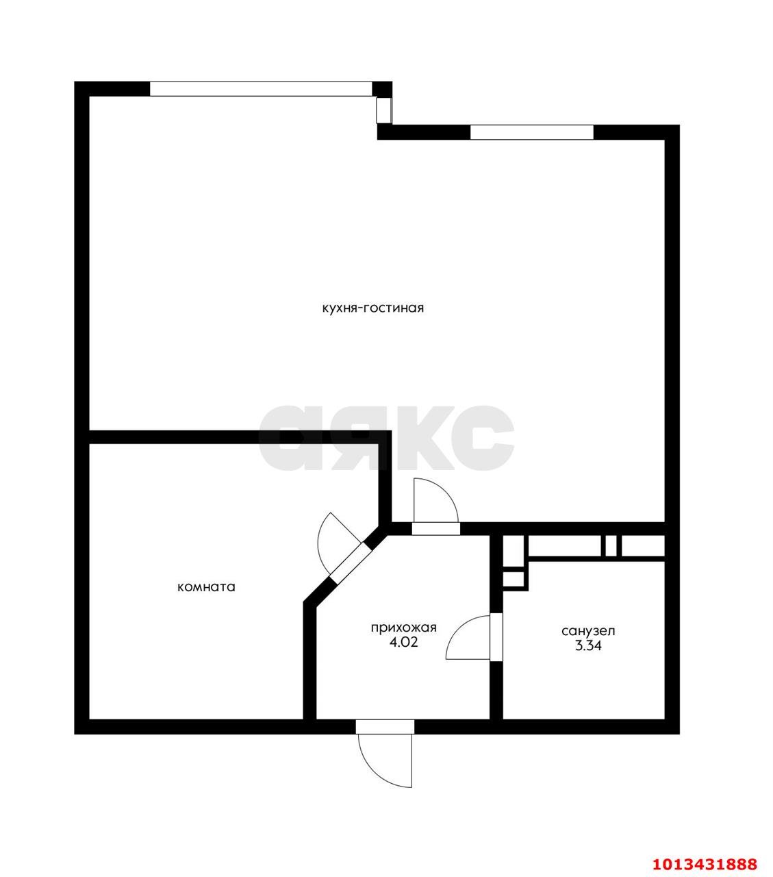 Фото №3: 2-комнатная квартира 37 м² - Краснодар, жилой комплекс Облака, ул. имени Генерала Корнилова, 9А