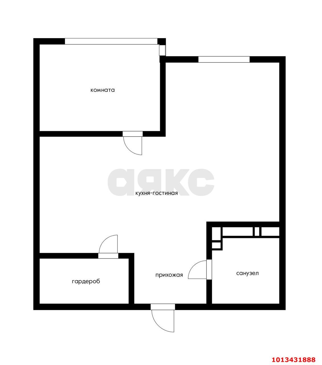 Фото №2: 2-комнатная квартира 37 м² - Краснодар, жилой комплекс Облака, ул. имени Генерала Корнилова, 9А