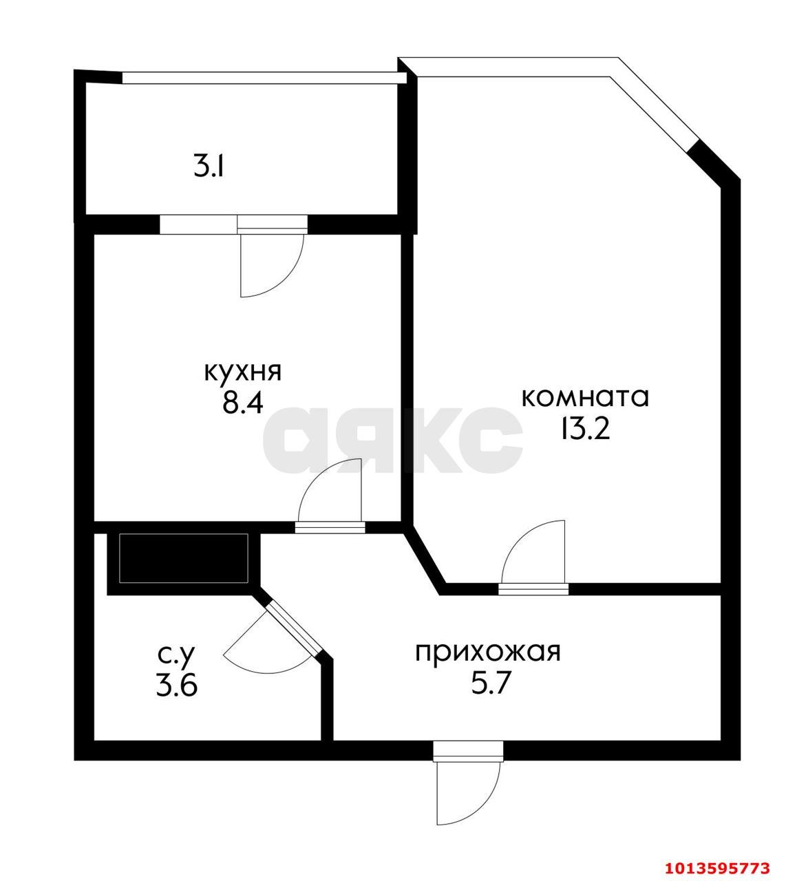 Фото №3: 1-комнатная квартира 30 м² - Новая Адыгея, жилой комплекс Мега-Победа, ул. Береговая, 3к18