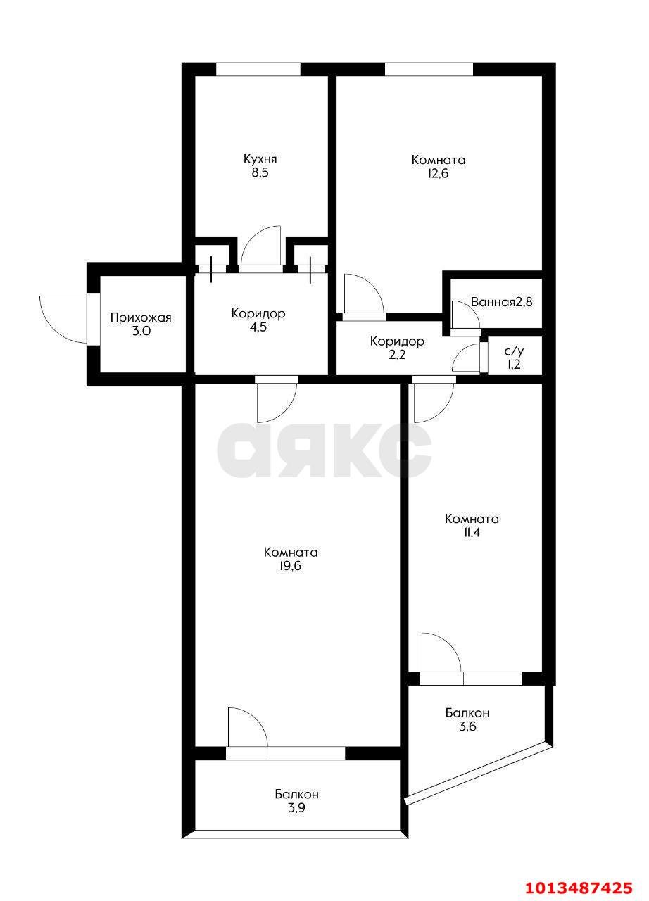 Фото №9: 3-комнатная квартира 74 м² - Краснодар, Комсомольский, ул. Сормовская, 189