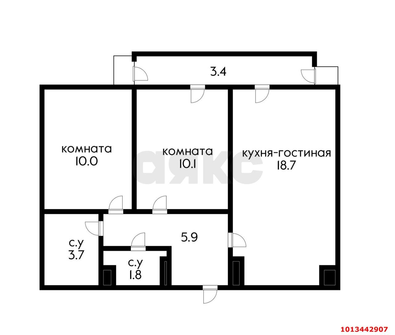 Фото №16: 2-комнатная квартира 55 м² - Краснодар, жилой комплекс Стрижи, ул. Автолюбителей, 1Гк1