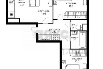 Фото №3: 2-комнатная квартира 58 м² - Краснодар, мкр. жилой комплекс Ракурс, ул. имени Героя Ростовского, 8к5