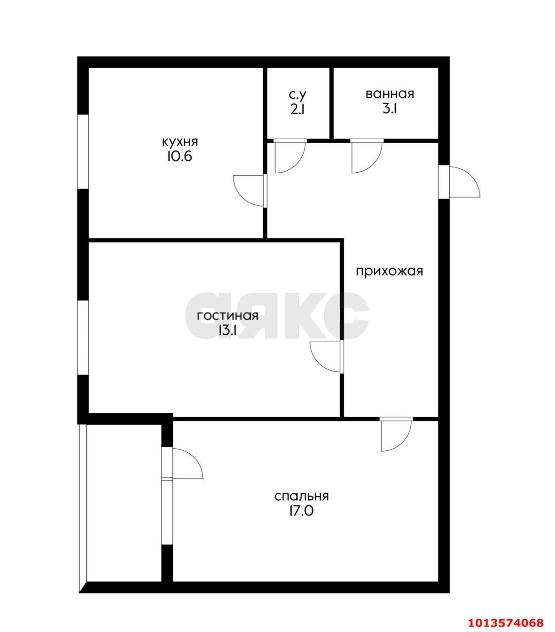 Фото №5: 2-комнатная квартира 58 м² - Краснодар, Микрохирургии глаза, ул. Академика Лукьяненко, 24