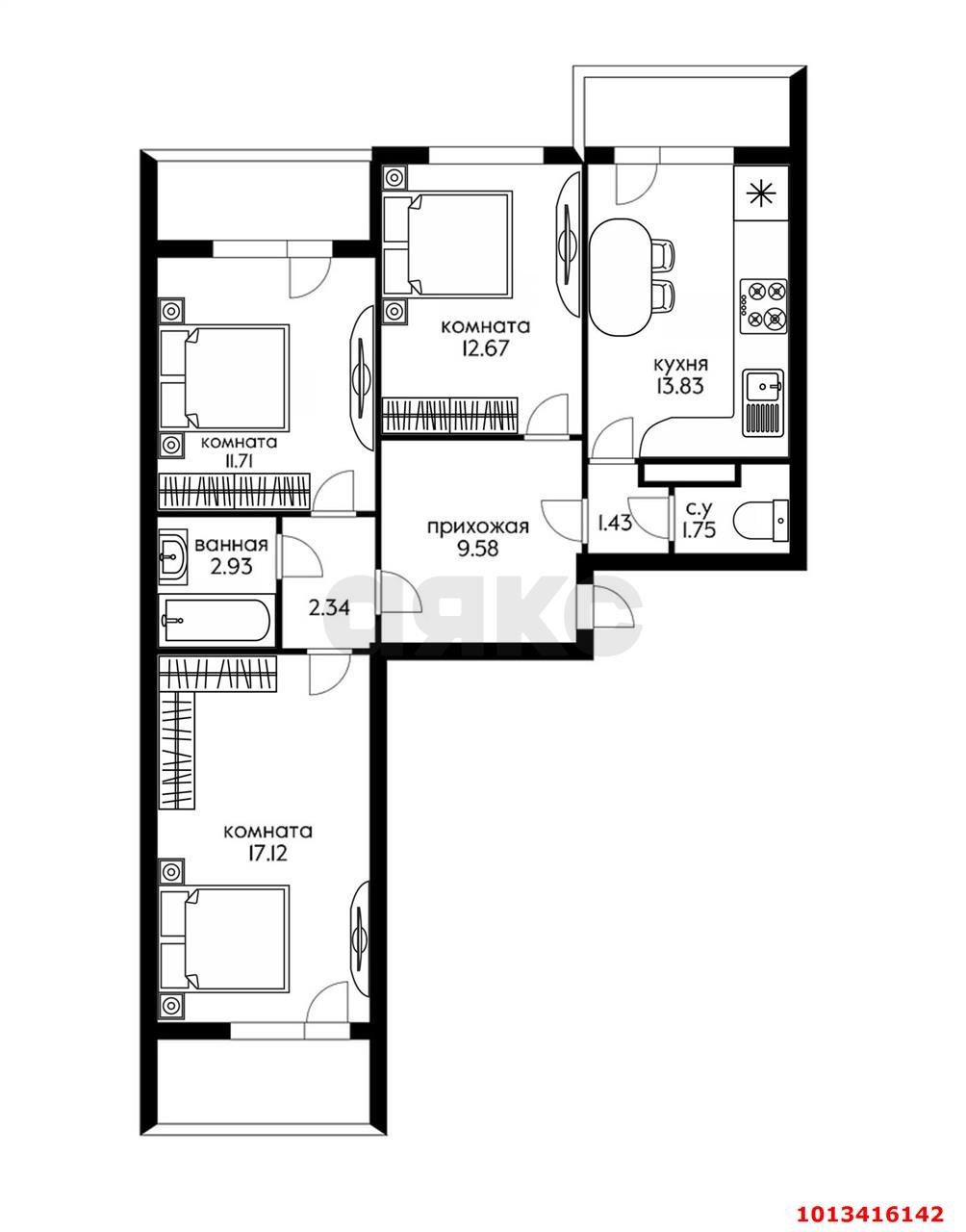 Фото №10: 3-комнатная квартира 85 м² - Краснодар, Гидростроителей, ул. Невкипелого, 12