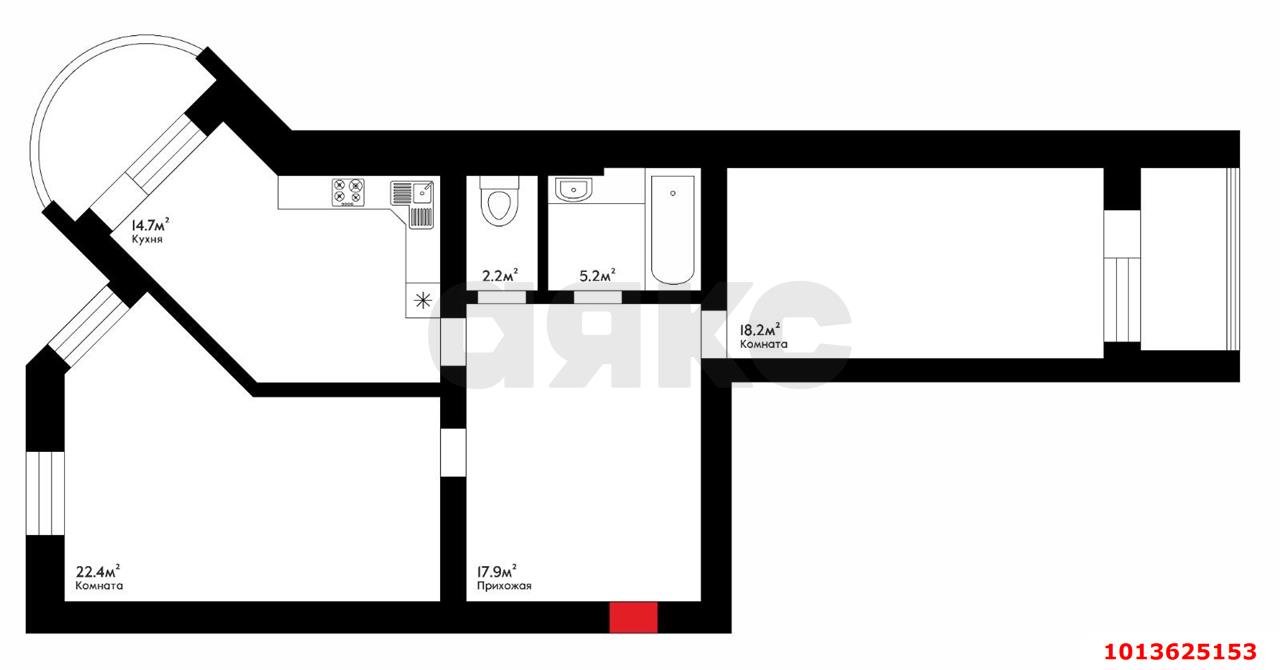 Фото №3: 2-комнатная квартира 90 м² - Краснодар, Юбилейный, ул. Бульварное Кольцо, 7