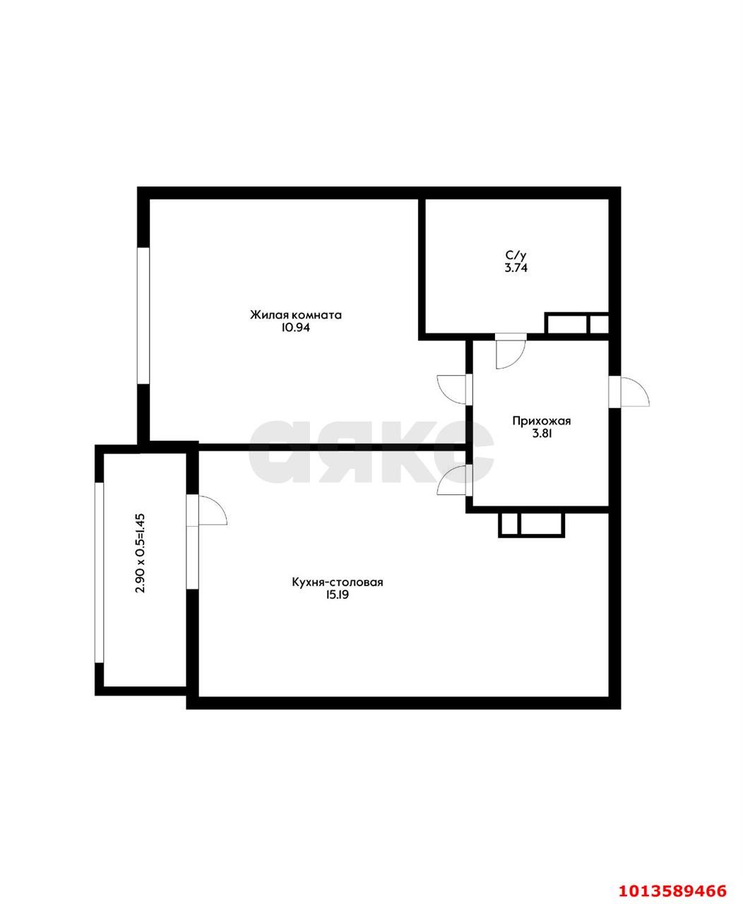 Фото №1: 1-комнатная квартира 35 м² - Краснодар, жилой комплекс Ural, ул. Уральская, 87/7