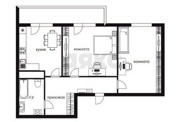 Фото №2: 2-комнатная квартира 68 м² - Краснодар, мкр. имени Петра Метальникова, ул. Петра Метальникова, 5к1