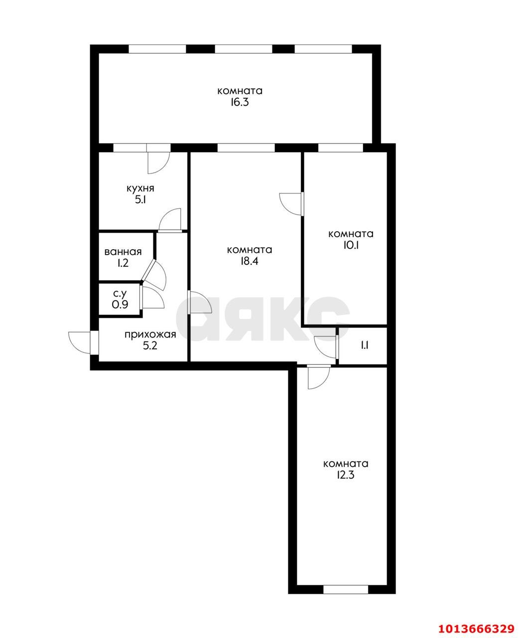 Фото №13: 4-комнатная квартира 71 м² - Краснодар, Черёмушки, ул. Димитрова, 118