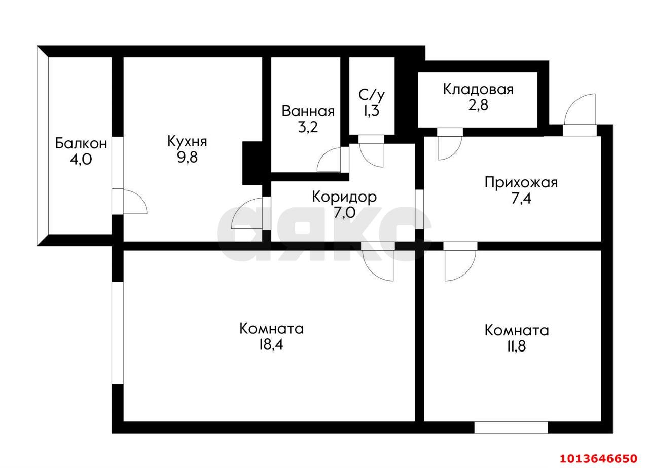 Фото №9: 2-комнатная квартира 64 м² - Краснодар, Завод Измерительных Приборов, ул. Зиповская, 45