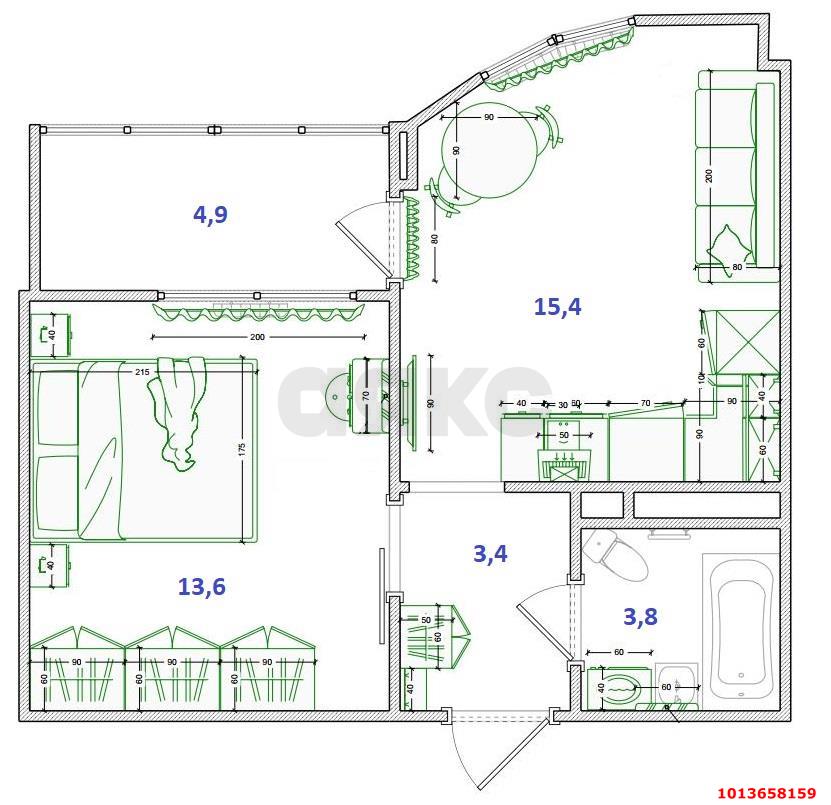 Фото №11: 1-комнатная квартира 41 м² - Краснодар, Восточно-Кругликовский, ул. имени 40-летия Победы, 97/2