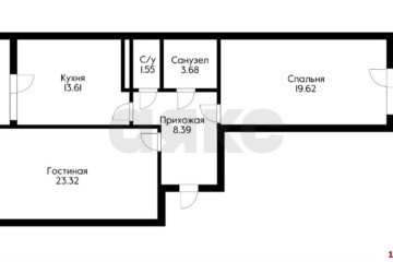 Фото №2: 2-комнатная квартира 74 м² - Краснодар, мкр. жилой комплекс Сказка Град, ул. имени В.Н. Мачуги, 166А