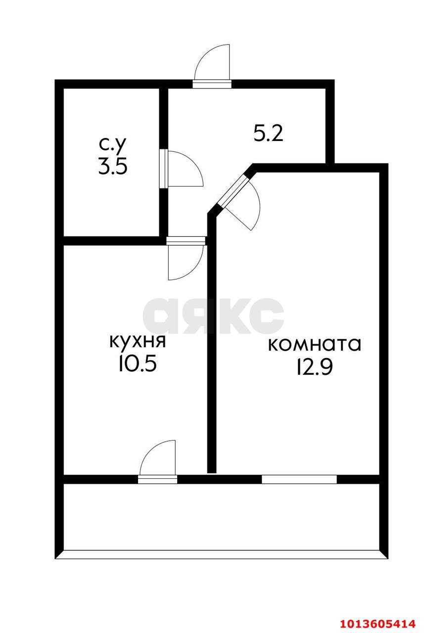 Фото №2: 1-комнатная квартира 33 м² - Яблоновский, пер. 1-й  Гагарина, 10