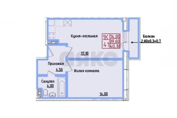 Фото №1: 1-комнатная квартира 39 м² - Южный, мкр. жилой комплекс История, ул. Казачья, 2к2