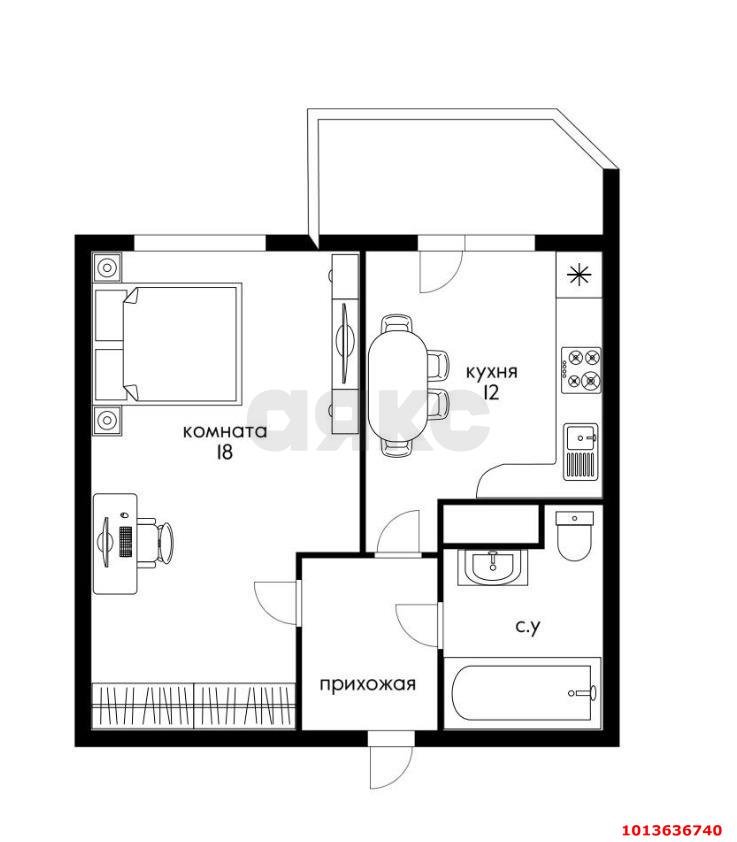 Фото №10: 1-комнатная квартира 40 м² - Краснодар, жилой комплекс Аврора Парк, ул. Шоссе Нефтяников, 22к2