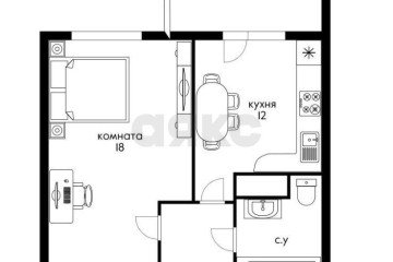 Фото №1: 1-комнатная квартира 40 м² - Краснодар, мкр. жилой комплекс Аврора Парк, ул. Шоссе Нефтяников, 22к2