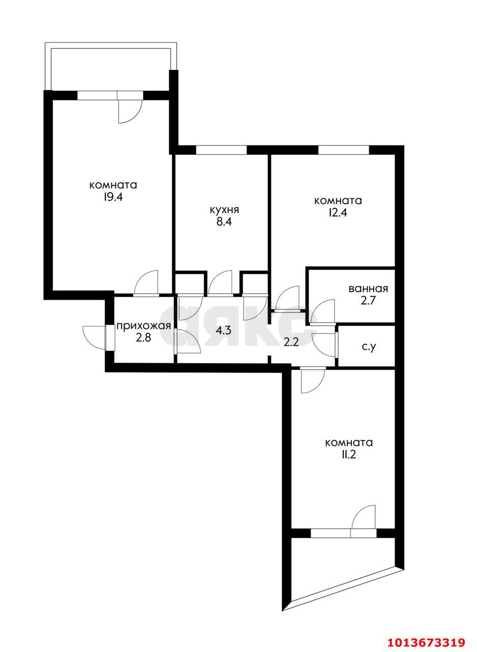 Фото №1: 3-комнатная квартира 74 м² - Краснодар, Комсомольский, ул. Тюляева, 10