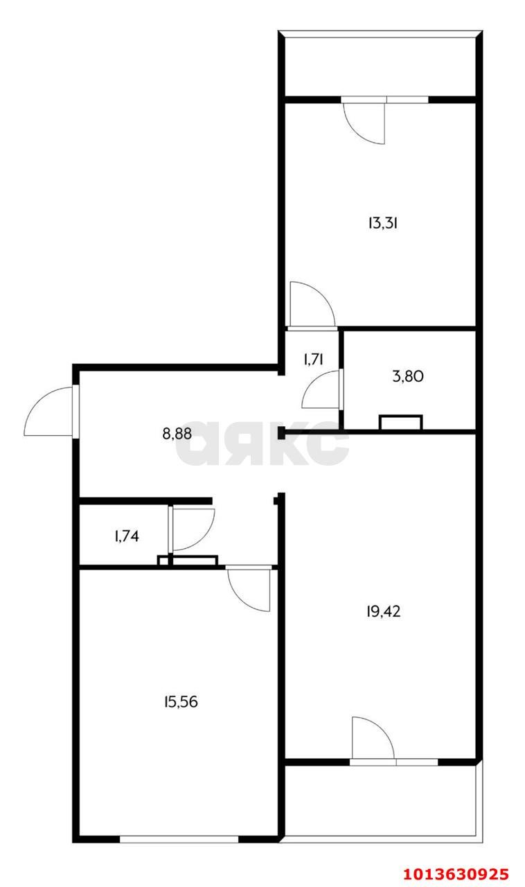 Фото №17: 2-комнатная квартира 66 м² - Краснодар, Школьный, ул. Школьная, 5