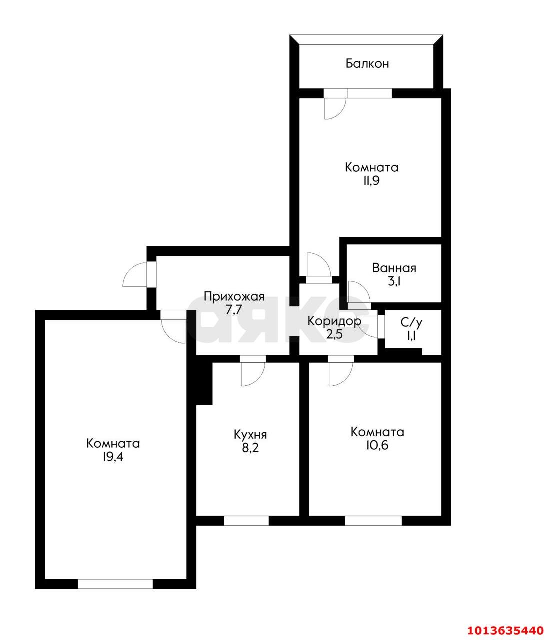 Фото №11: 3-комнатная квартира 70 м² - Краснодар, Юбилейный, ул. Бульварное Кольцо, 21