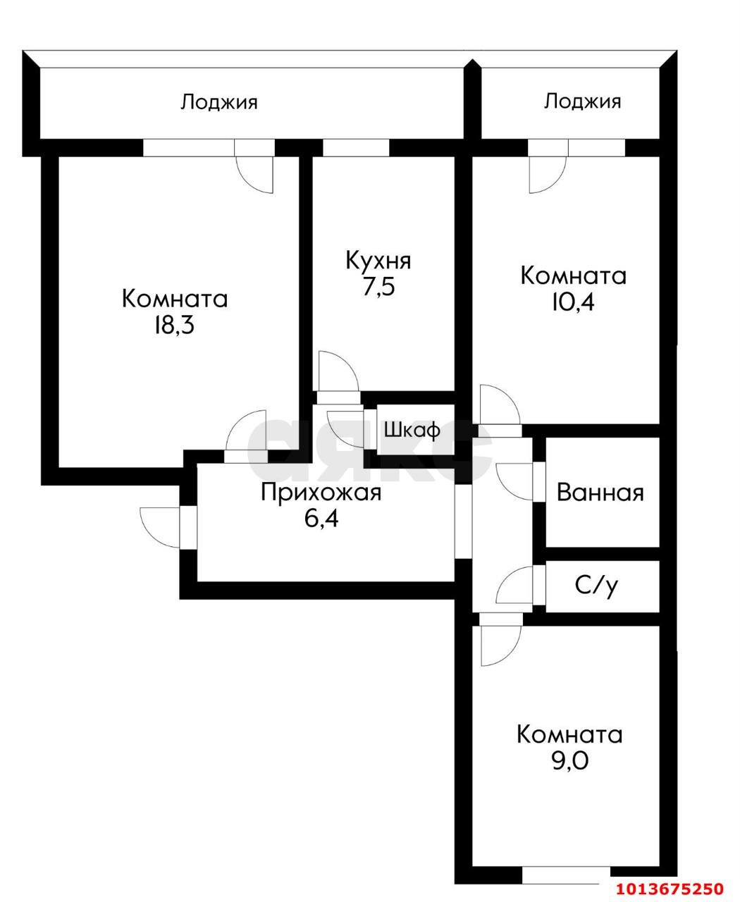 Фото №20: 3-комнатная квартира 56 м² - Краснодар, Гидростроителей, ул. Игнатова, 16