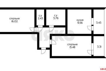 Фото №4: 2-комнатная квартира 55 м² - Краснодар, мкр. жилой комплекс Семейный Парк, ул. Душистая, 60к2