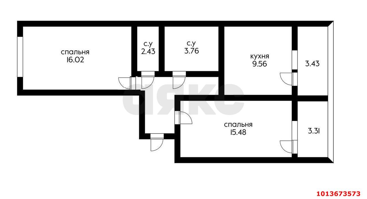 Фото №4: 2-комнатная квартира 55 м² - Краснодар, жилой комплекс Семейный Парк, ул. Душистая, 60к2