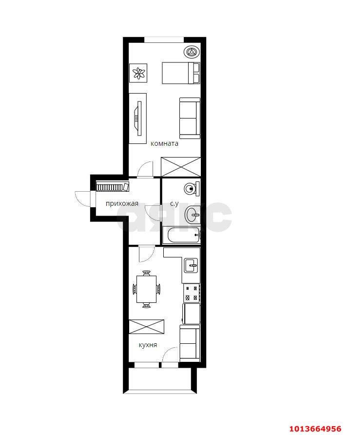 Фото №8: 1-комнатная квартира 45 м² - Краснодар, Прикубанский внутригородской округ, ул. Тепличная, 78к1