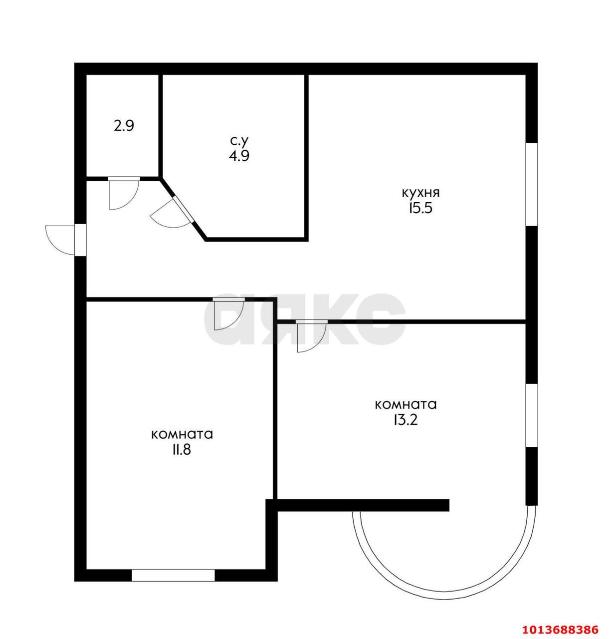 Фото №3: 1-комнатная квартира 48 м² - Краснодар, Солнечный, ул. Казбекская, 18